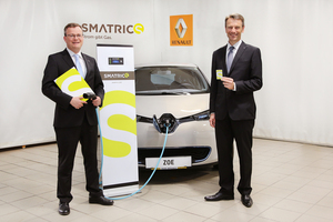 © Martin Hesz/ Michael-Viktor Fischer, Geschäftsführer SMATRICS, und Uwe Hochgeschurtz, Generaldirektor Renault Österreich GmbH
