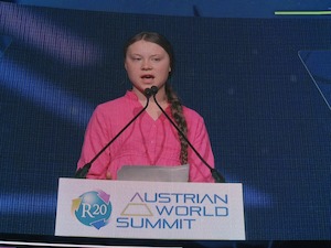 © W. J.Pucher - oekonews /  Greta Thunberg beim R20 Austrian World Summit