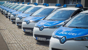 © Polizei Sachsen / Die Renault-Zoe-Flotte der Polizei Sachsen