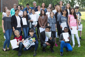 © FH Münster  - Die Internationale Klasse feierte den Projektabschluss mit den Pädagogen und Studentinnen.