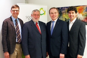 © ÖSFO- Werner Wutscher (Vizepräsident), Franz Fischler (Präsident), Stefan Pernkopf (neuer Präsident) und Klemens Riegler (Geschäftsführer)