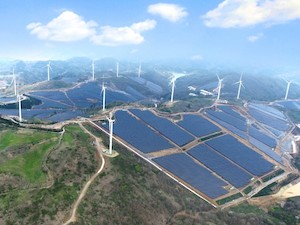 © Sungrow / das Solar-Wind- Hybridprojekt in Südkorea