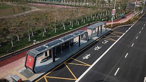 © Hanergy / Die erste solarbetriebene intelligente  Busstation wurde bereits errichtet