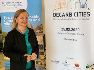 © Rabmer / Ulrike Rabmer-Koller war zum Thema  Abwasserenergie bei der Decarb Cities Konferenz am Podium