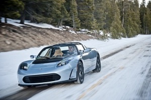 © Tesla Motors- Roadster im Wintereinsatz