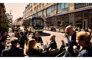 © Volvo- Die Buslinie fährt mitten durch die Stadt