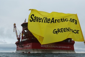 © Denis Sinyakov/ Greenpeace - Gazprom Plattform in der Arktis
