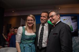 © Austrian World Summit/ Vertreten war auch die Politik: Ministerin Margarethe Schrambück, Arnold Schwarzenegger und Landeshauptmann Günther Platter