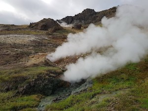 © Christina Kaiser/ Durch geothermale Aktivität erwärmte Böden in Island.