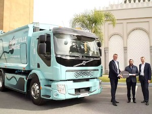 © Volvo Trucks /Übergabe des E-LKW Volvo FE Electric in Rabat